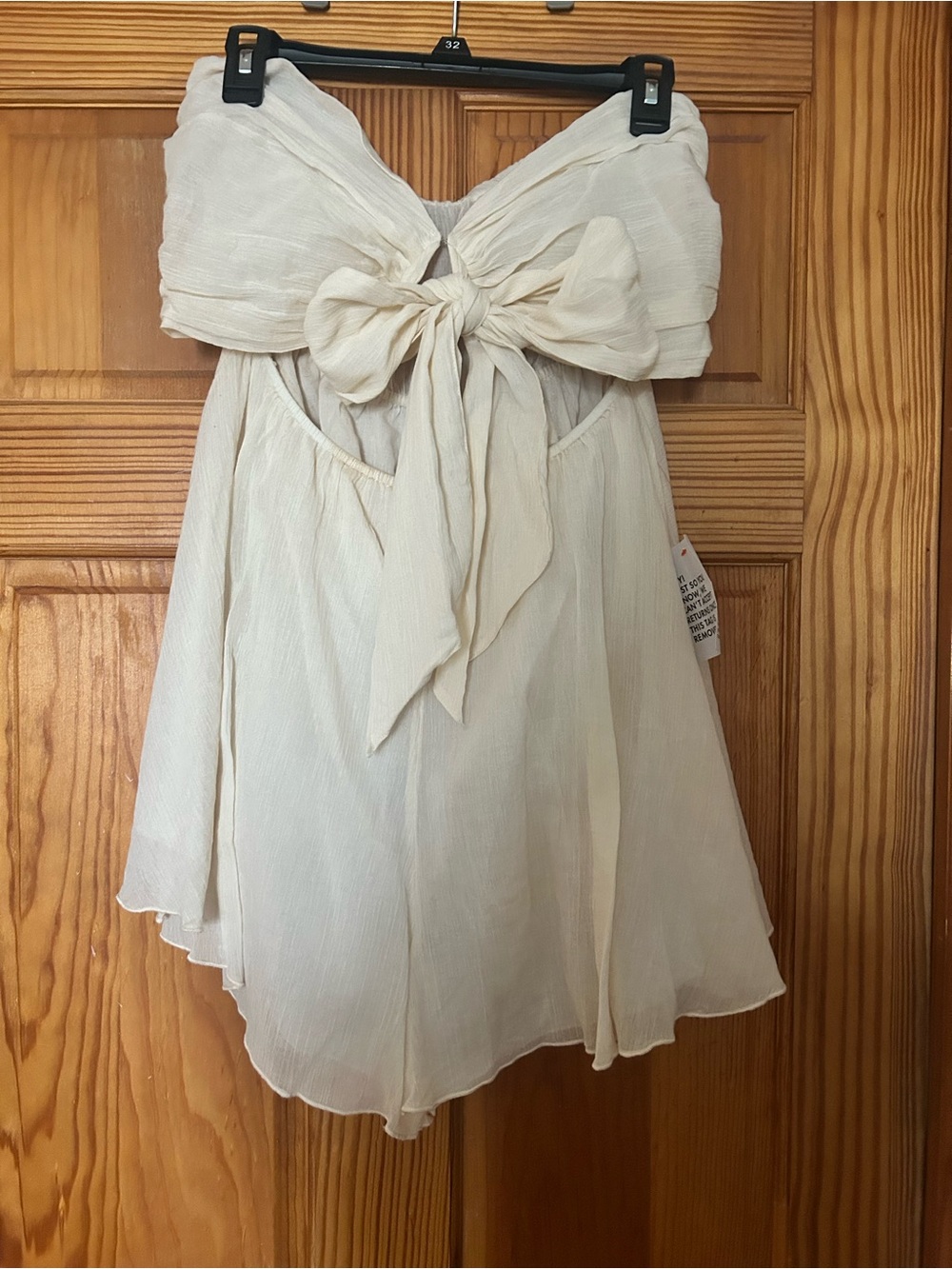 Women’s Cream Bow Front Romper
